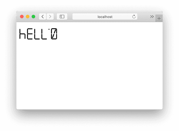 browser with the word hello